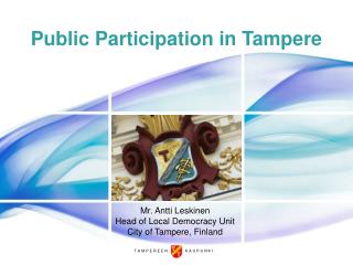 Public Participation in Tampere