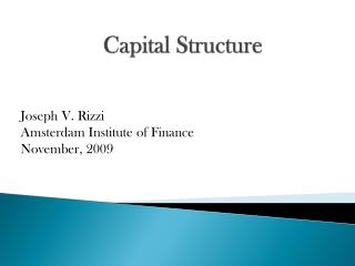 Capital Structure