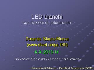 LED bianchi con nozioni di colorimetria