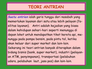 TEORI ANTRIAN