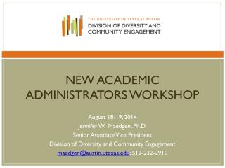 New academic administrators workshop
