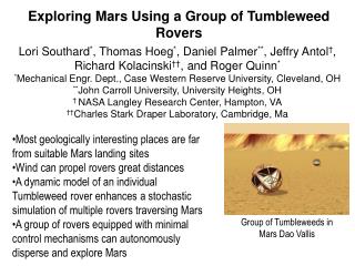 Exploring Mars Using a Group of Tumbleweed Rovers