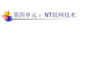 第四单元 ： NT 组网技术