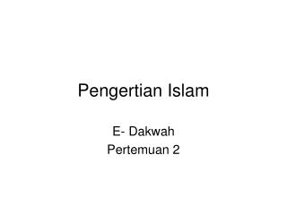 Pengertian Islam