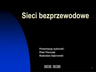 Sieci bezprzewodowe