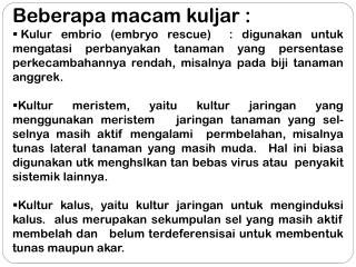 Beberapa macam kuljar :