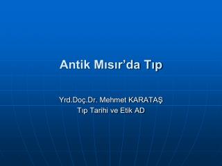 Antik Mısır’da Tıp