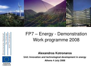 FP7 – Energy - Demonstration Work programme 2008