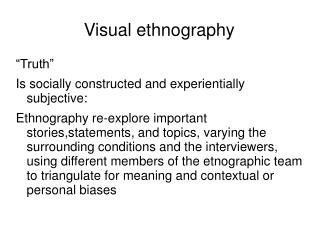 Visual ethnography