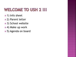 Welcome to USH 2 !!!