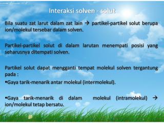 Interaksi solven - solut