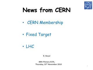 News from CERN