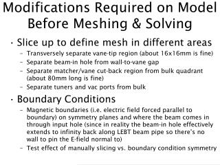 Modifications Required on Model Before Meshing &amp; Solving