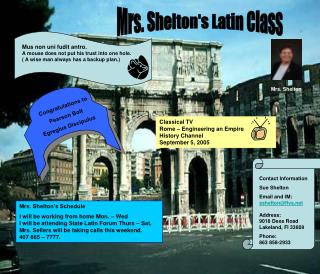 Mrs. Shelton's Latin Class