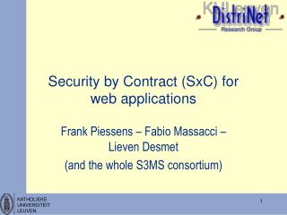 Security by Contract (SxC) for web applications