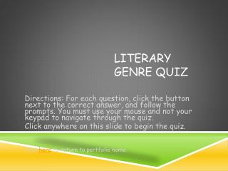 Literary Genre Quiz