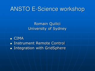 ANSTO E-Science workshop