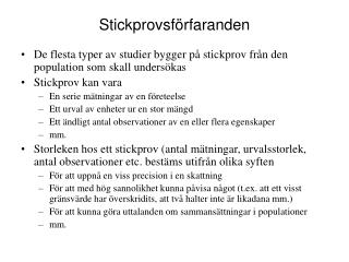 Stickprovsförfaranden