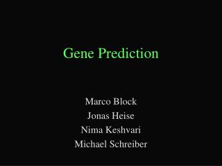 Gene Prediction