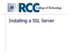 Installing a SSL Server