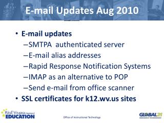 E-mail Updates Aug 2010