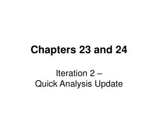 Chapters 23 and 24