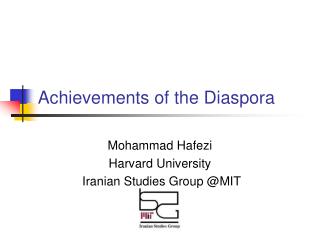 Achievements of the Diaspora