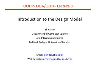 OODP- OOA/OOD– Lecture 3