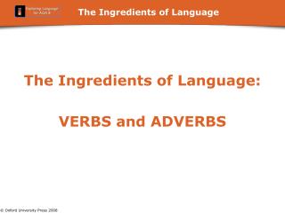 The Ingredients of Language