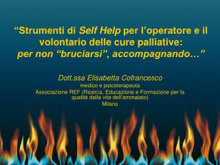 Dott.ssa Elisabetta Cofrancesco medico e psicoterapeuta