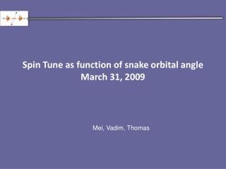 Spin Tune as function of snake orbital angle March 31, 2009