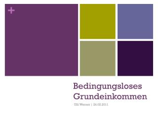 Bedingungsloses Grundeinkommen