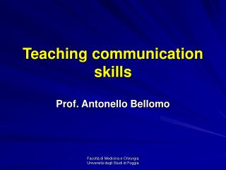 Teaching communication skills