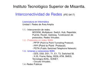 Interconectividad de Redes (IFE 0417)