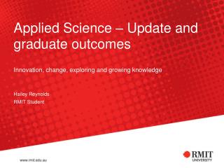 Applied Science – Update and graduate outcomes