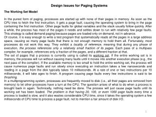 Design Issues for Paging Systems