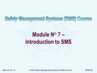 Module N ° 7 – Introduction to SMS