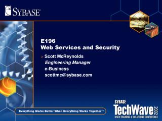 E196 Web Services and Security