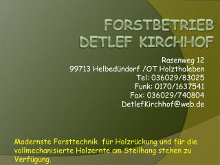 Forstbetrieb Detlef kirchhof