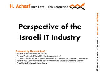 Perspective of the Israeli IT Industry