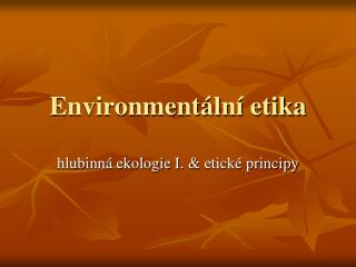 Environmentální etika