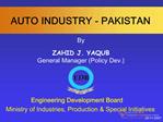 AUTO INDUSTRY - PAKISTAN