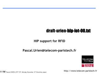 draft-urien- hip-iot-00.txt