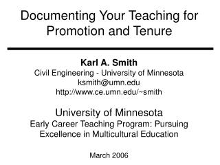 Documenting Your Teaching for Promotion and Tenure