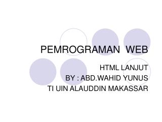 PEMROGRAMAN WEB