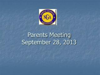 Parents Meeting September 28, 2013