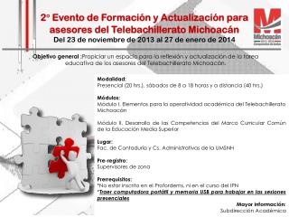 2° Evento de Formación y Actualización para asesores del Telebachillerato Michoacán