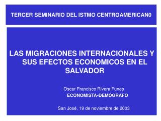 TERCER SEMINARIO DEL ISTMO CENTROAMERICAN0
