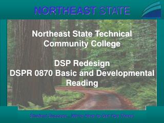 Northeast State Technical Community College DSP Redesign DSPR 0870 Basic and Developmental Reading