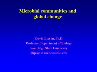 Microbial communities and global change